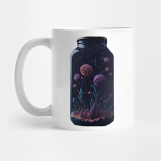 Cosmic Flowers in a Mason Jar Mug